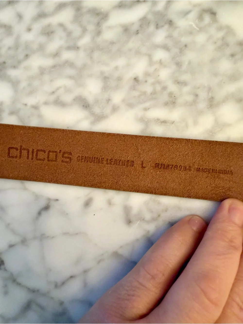 Chicos Western Jeweled Buckle Genuine Leather Belt Gold L 41” NWOT New